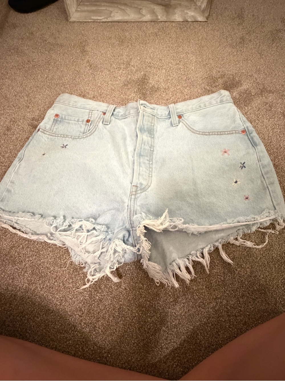 Light Blue Distressed Denim Women’s Shorts